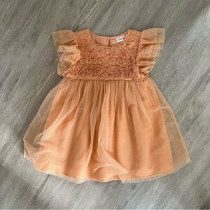 Girls Sparkling Orange Dress
